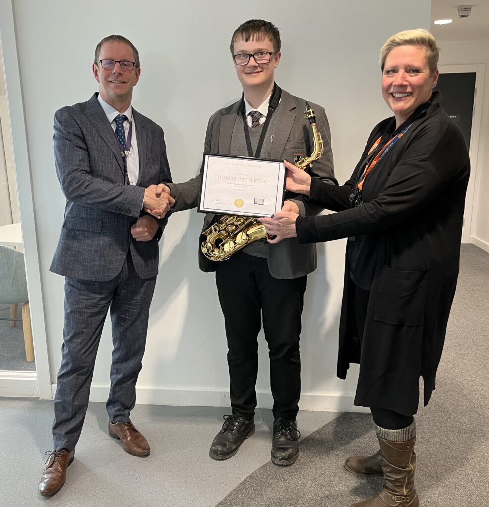 Thomas P wins ‘Learner of the Month’ selected by Music Partnership North