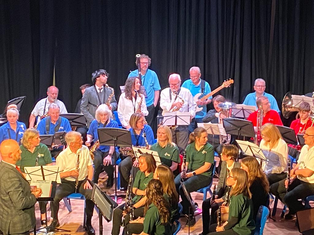 Community wind bands perform together at Ponteland High School