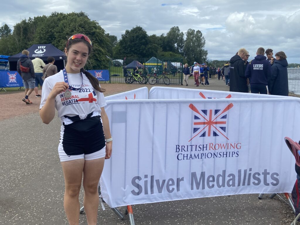 Kate F wins silver in the British Rowing Junior Championship