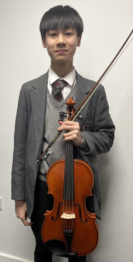 Jasper, Year 9,  participates in the National Youth Orchestra String Ensembles