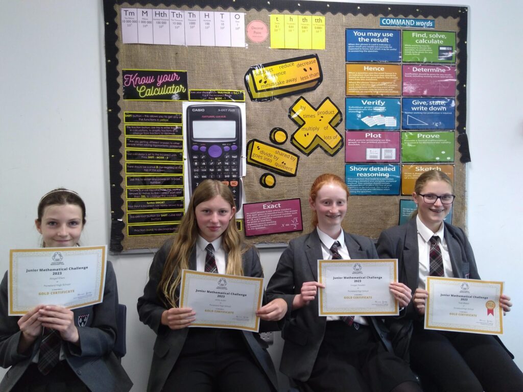 Junior Maths Challenge – students achieve a ‘Gold Standard’