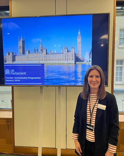 Mrs Davison awarded the UK Parliament Teacher Ambassador (Gold)