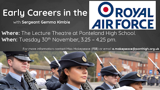 Ponteland High launches ‘Career of the Week’  RAF Careers