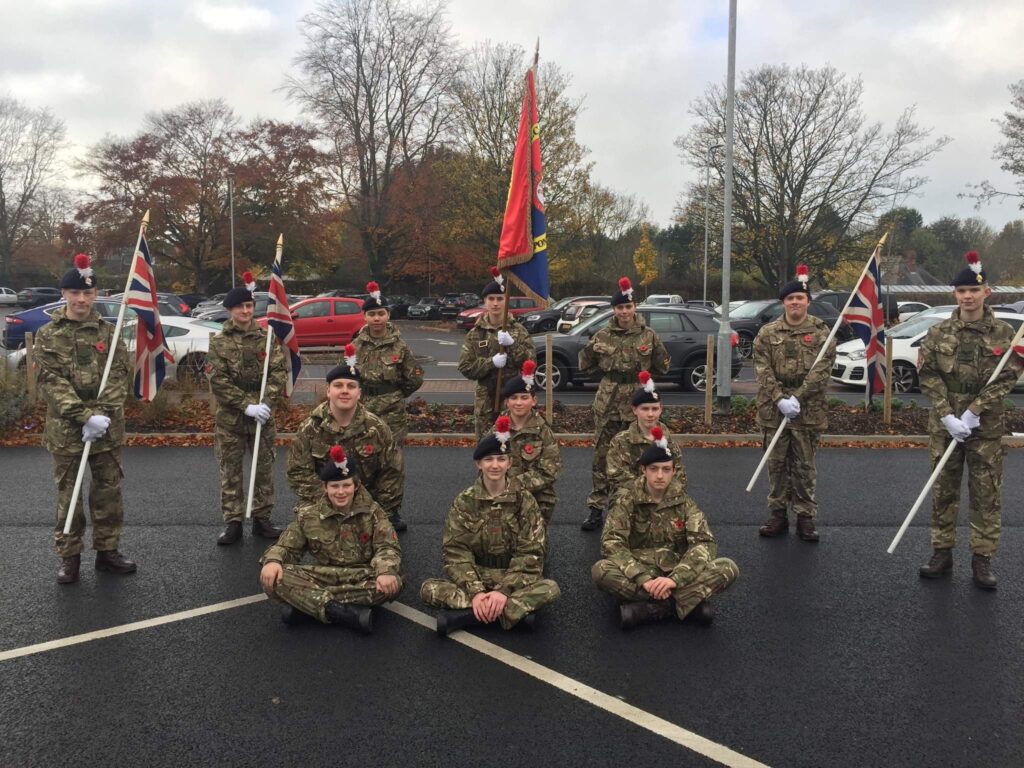 Ponteland High’s students representing the Northumbria Army Cadet force on Remembrance Day