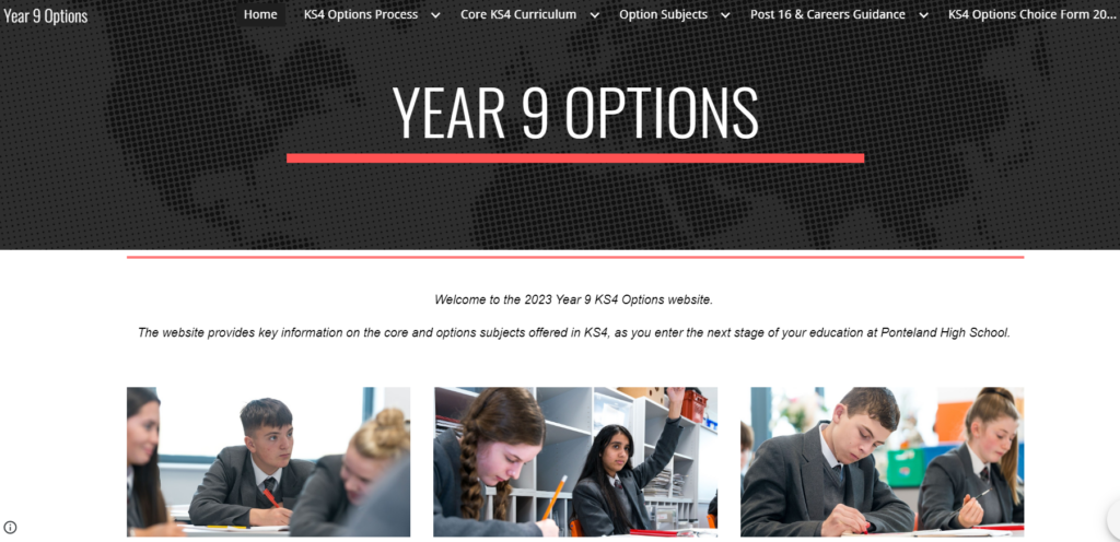 Year 9 KS4 Options Website