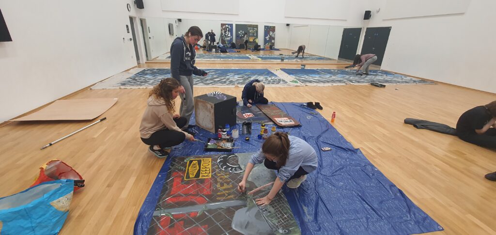 Set Creation is well underway for the ‘We will rock you’ production