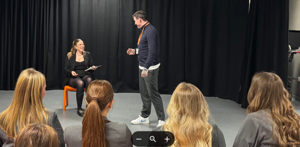 Drama students welcome Jamie Eastlake into school